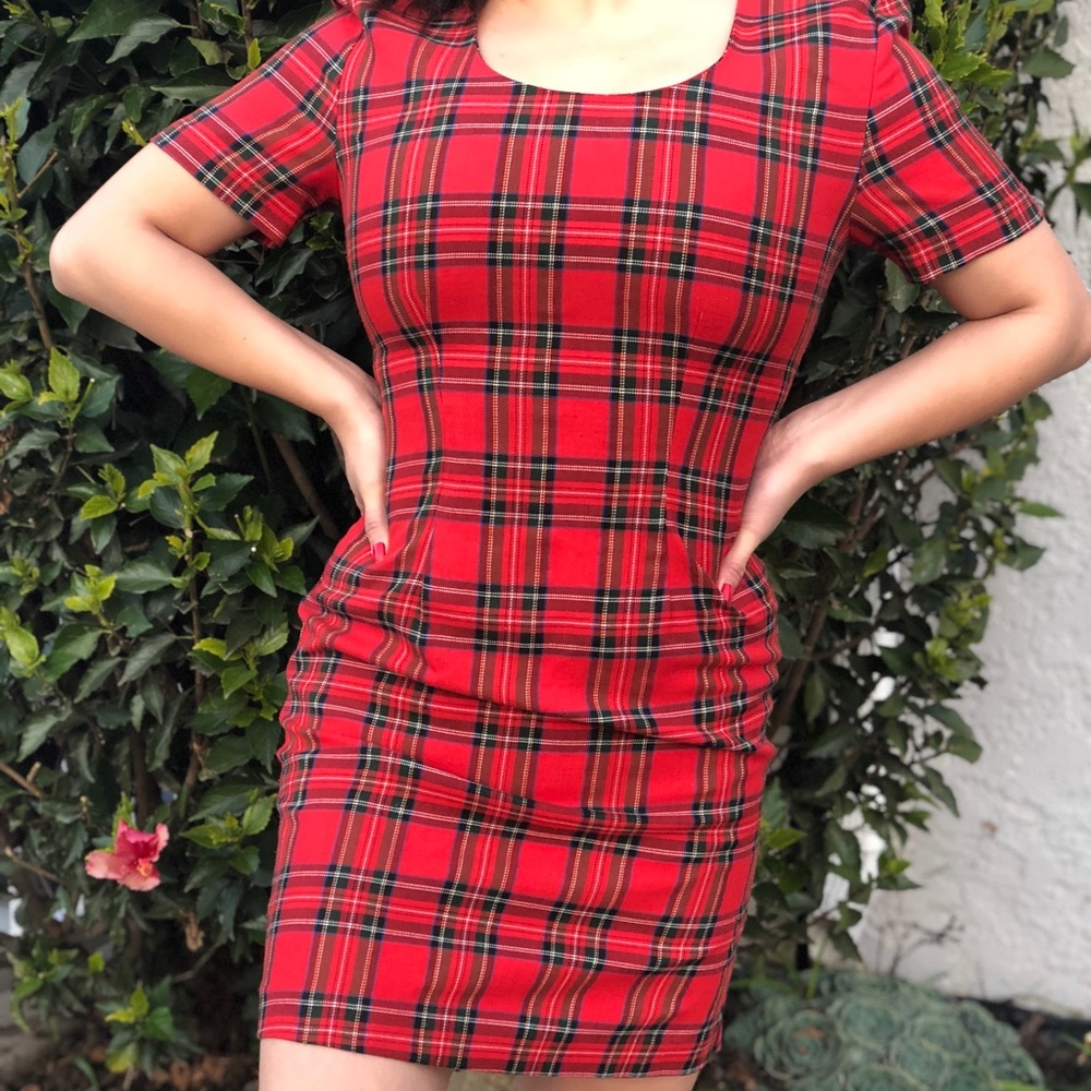 Vintage My Michelle Red Plaid Dress